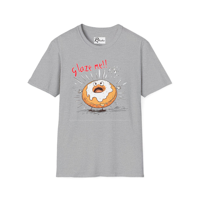 Naughty Nibbles Funny Adult Humor Cartoon Glazed Donut Unisex Soft-Style T-Shirt