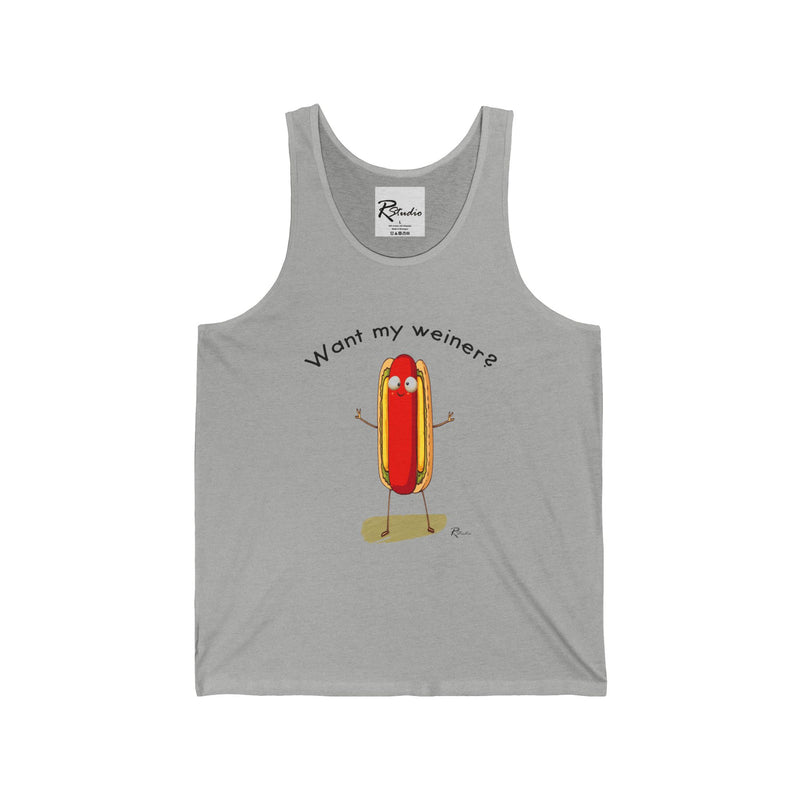 Naughty Nibbles Funny Adult Humor Hot Dog Unisex Soft-Style Tank Top