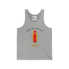 Naughty Nibbles Funny Adult Humor Hot Dog Unisex Soft-Style Tank Top