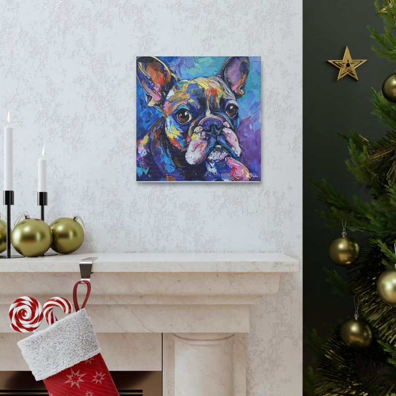 Colorful Fine Art French Bulldog Canvas Print - Multicolored Home Decor