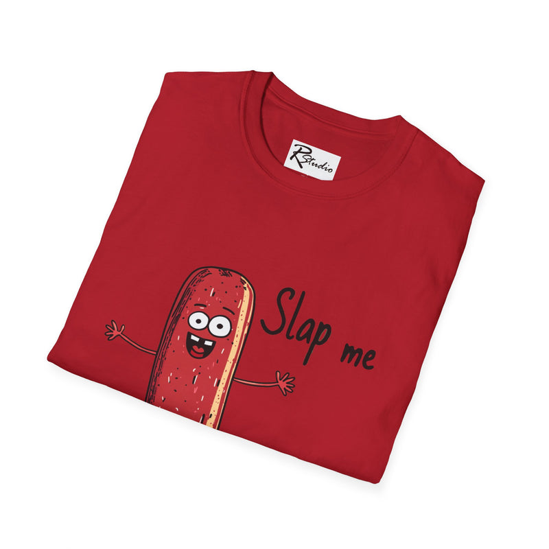 Naughty Nibbles Funny Adult Humor Cartoon Salami Unisex Soft-Style T-Shirt