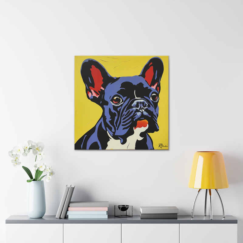 Colorful Pop Art French Bulldog Canvas Print - Multicolored Home Decor