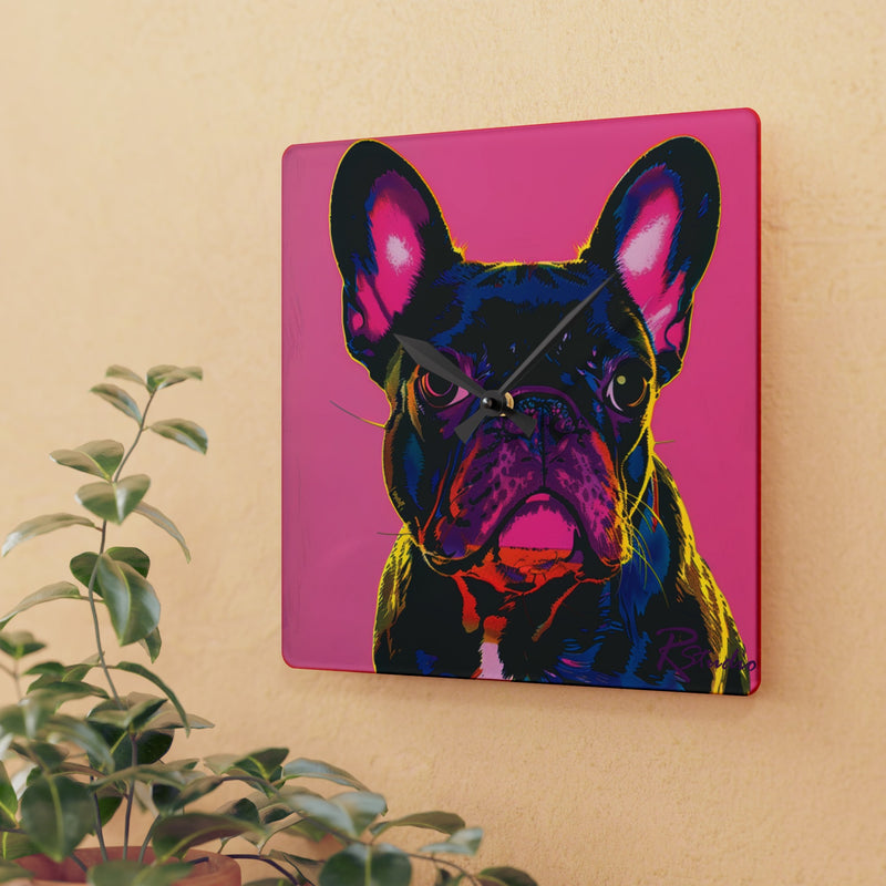 French Bulldog Acrylic Wall Clock - Fine Art Inspired Design