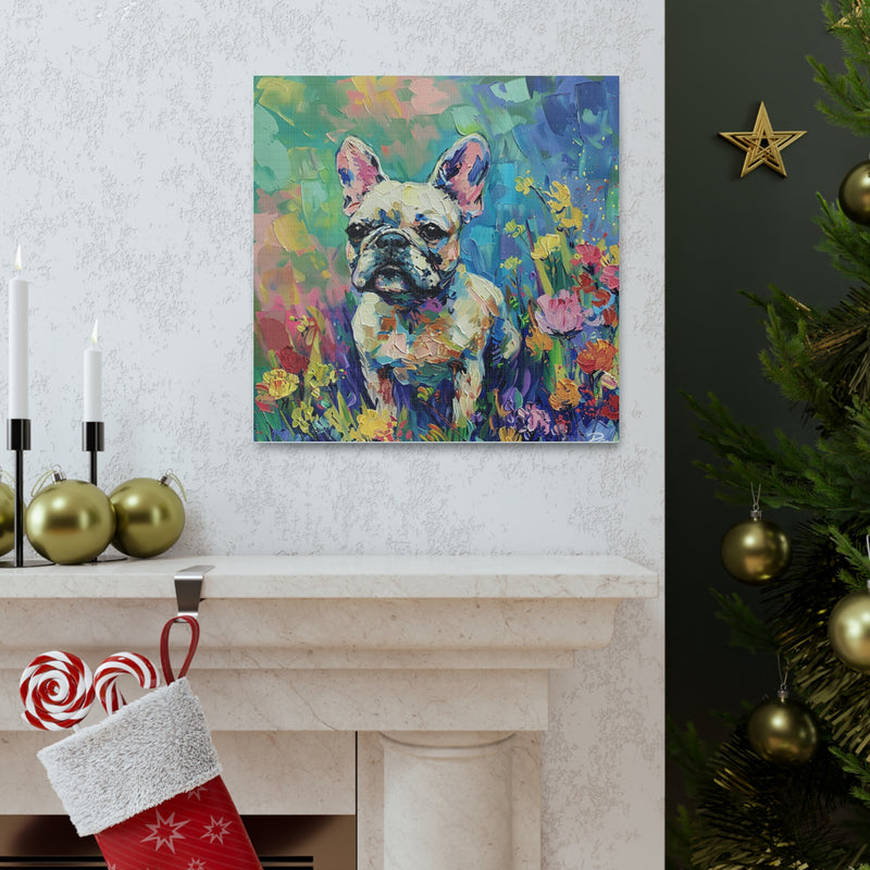 Colorful Fine Art French Bulldog Canvas Print - Multicolored Home Decor