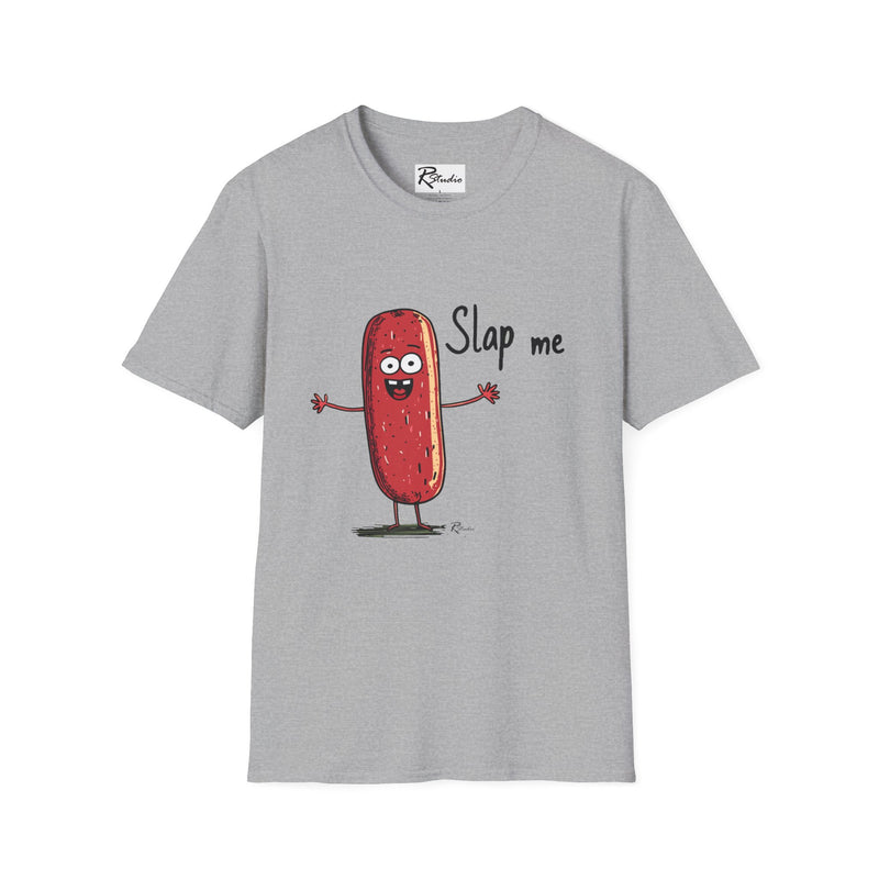 Naughty Nibbles Funny Adult Humor Cartoon Salami Unisex Soft-Style T-Shirt