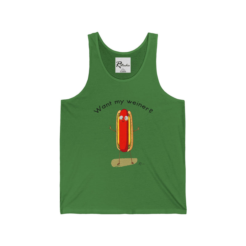 Naughty Nibbles Funny Adult Humor Hot Dog Unisex Soft-Style Tank Top