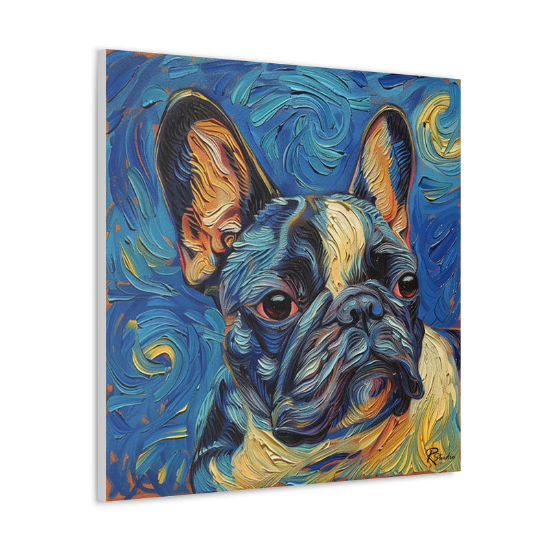 Colorful Fine Art French Bulldog Canvas Print - Multicolored Home Decor