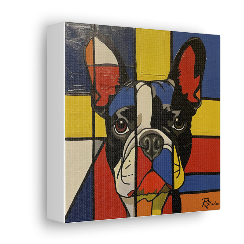 Colorful Modern Art French Bulldog Canvas Print - Multicolored Home Decor