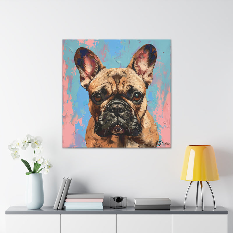 Colorful Fine Art French Bulldog Canvas Print - Multicolored Home Decor