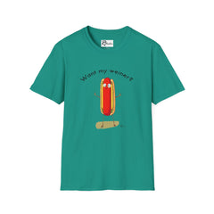 Naughty Nibbles Funny Adult Humor Cartoon Hot Dog Unisex Soft-Style T-Shirt