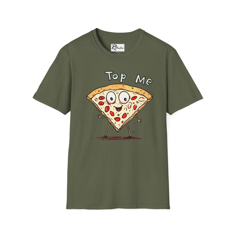 Naughty Nibbles Funny Adult Humor Cartoon Pizza Slice Unisex Soft-Style T-Shirt