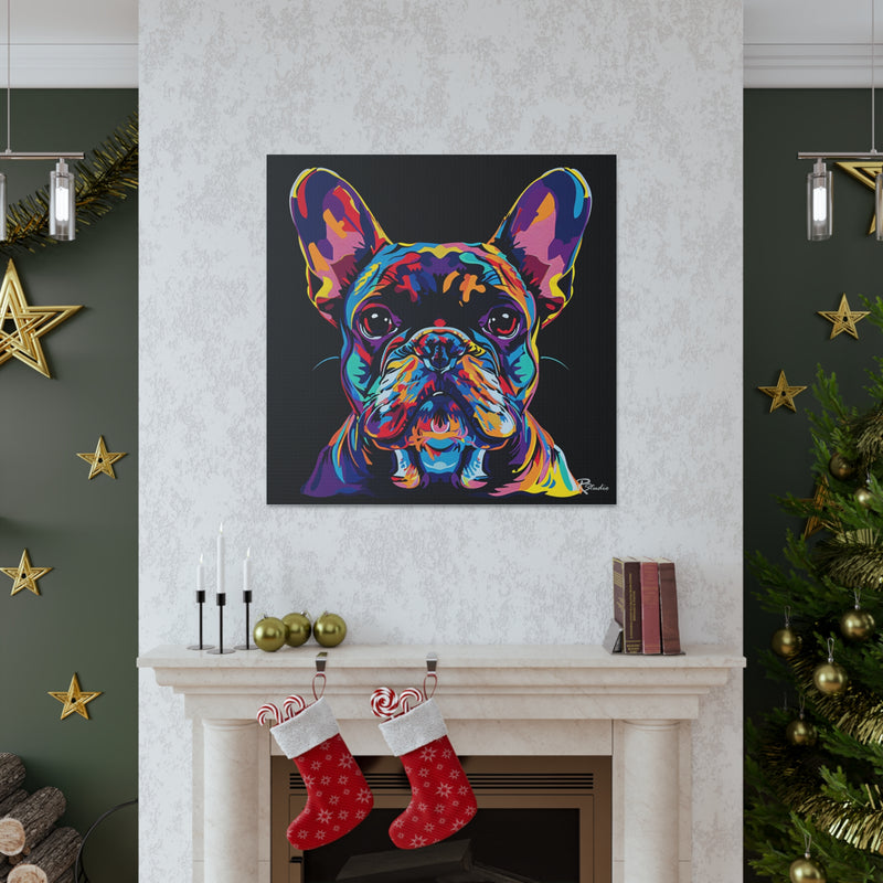 Colorful Pop Art French Bulldog Canvas Print - Multicolored Home Decor