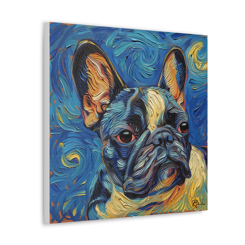 Colorful Fine Art French Bulldog Canvas Print - Multicolored Home Decor