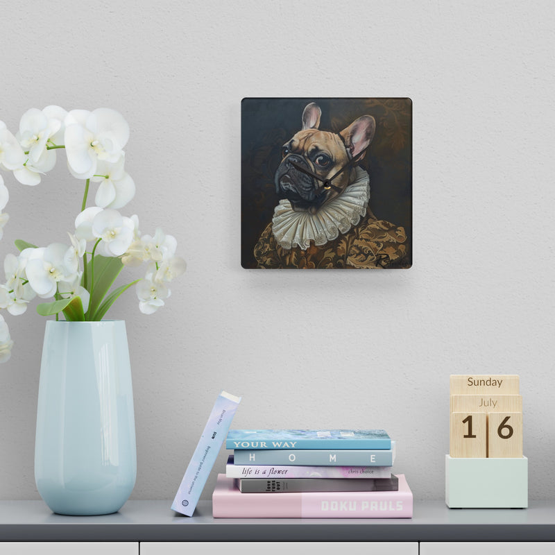 French Bulldog Acrylic Wall Clock - Fine Art Inspired Design