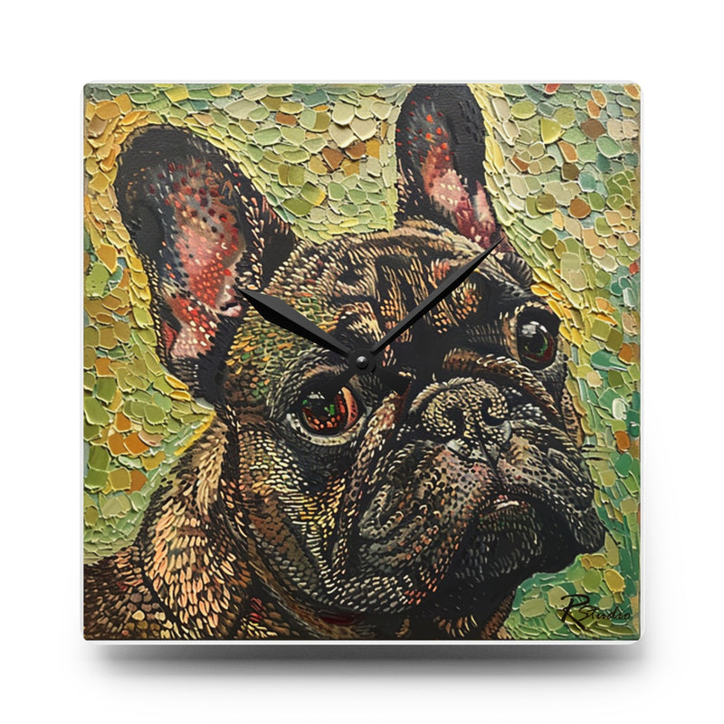 French Bulldog Acrylic Wall Clock - Fine Art Inspired Design