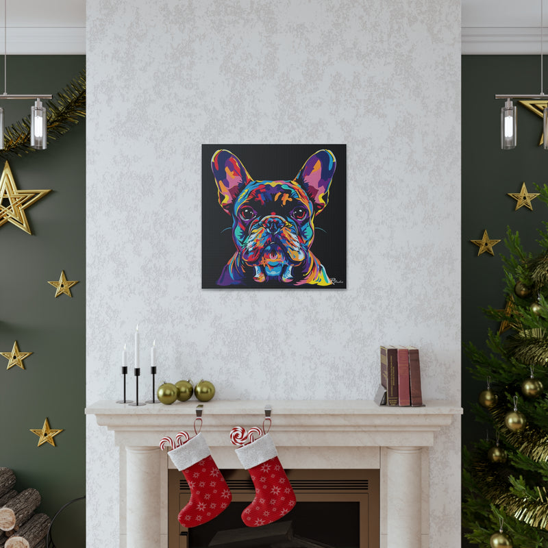 Colorful Pop Art French Bulldog Canvas Print - Multicolored Home Decor