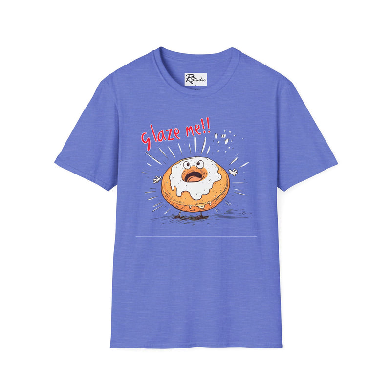 Naughty Nibbles Funny Adult Humor Cartoon Glazed Donut Unisex Soft-Style T-Shirt