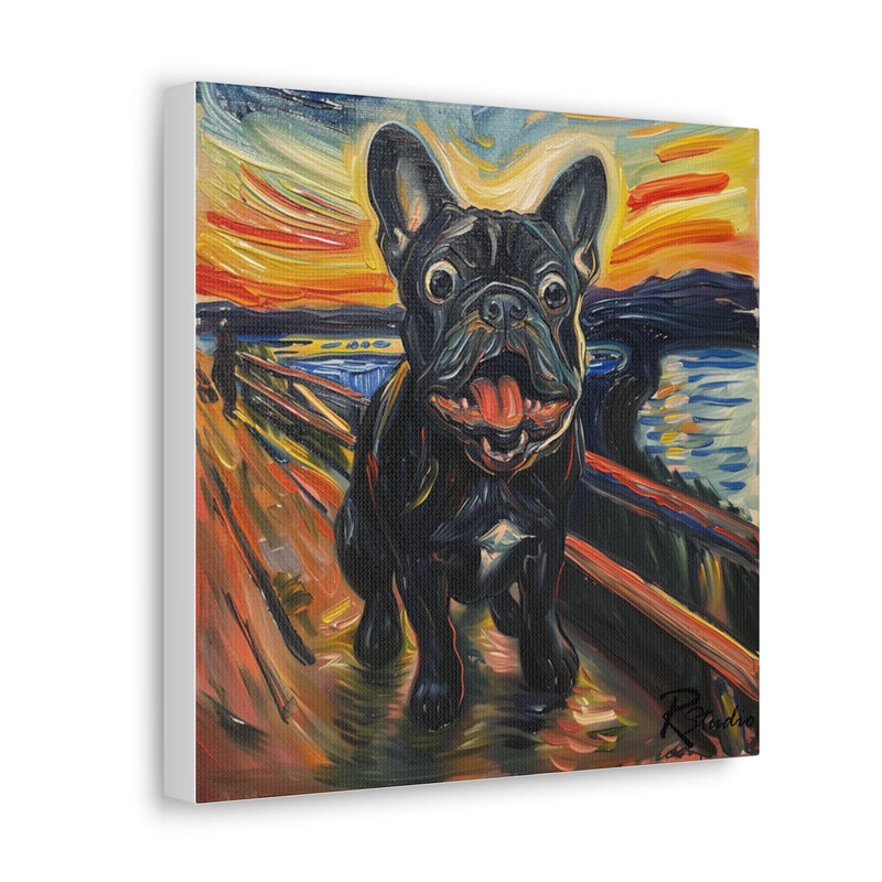 Colorful Fine Art French Bulldog Canvas Print - Multicolored Home Decor