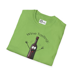 Naughty Nibbles Funny Adult Humor Cartoon Wine Bottle Unisex Soft-Style T-Shirt