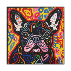 Colorful Modern Pop Art French Bulldog Canvas Print - Multicolored Home Decor