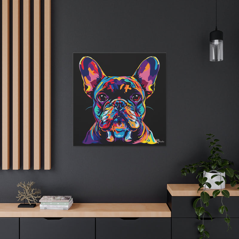 Colorful Pop Art French Bulldog Canvas Print - Multicolored Home Decor