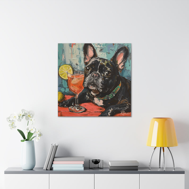 Colorful Fine Art French Bulldog Canvas Print - Multicolored Home Decor