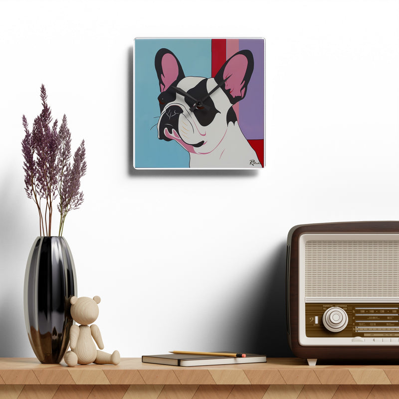 French Bulldog Acrylic Wall Clock - Fine Art Inspired Design