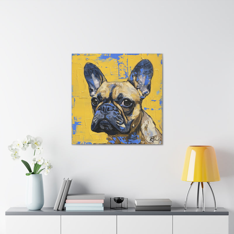 Colorful Art Nouveau French Bulldog Canvas Print - Multicolored Home Decor