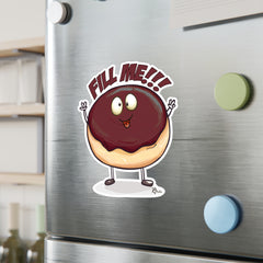 Naughty Nibbles Funny Adult Humor Boston Cream Donut Vinyl Kiss-Cut Decals - Durable & Removable