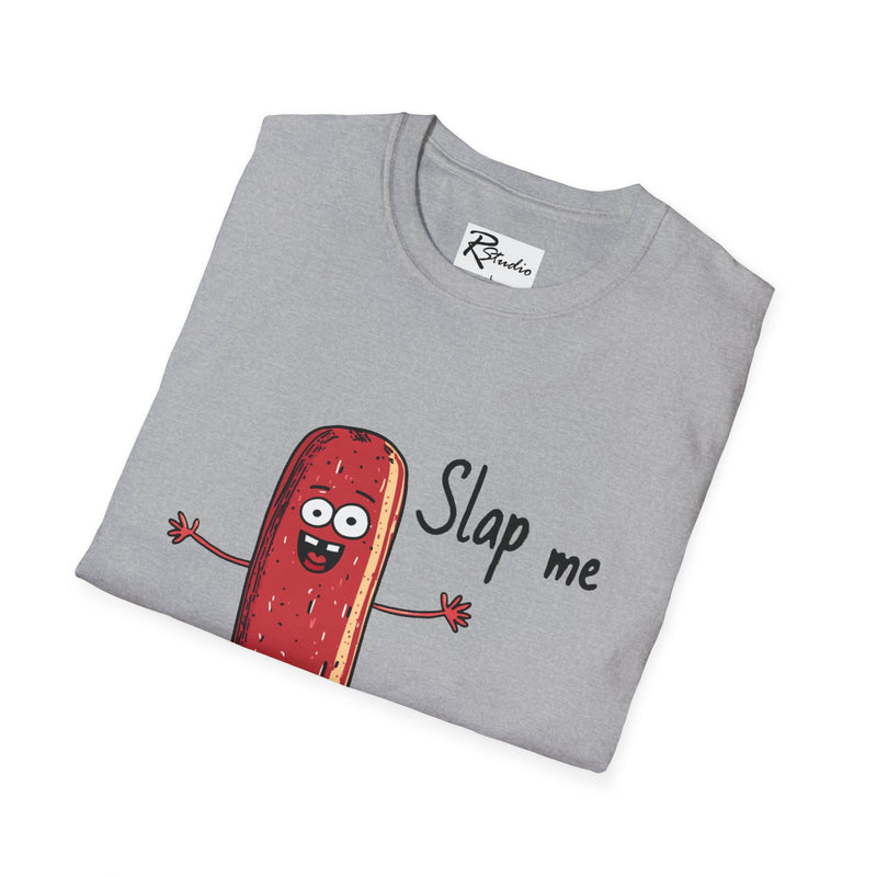 Naughty Nibbles Funny Adult Humor Cartoon Salami Unisex Soft-Style T-Shirt