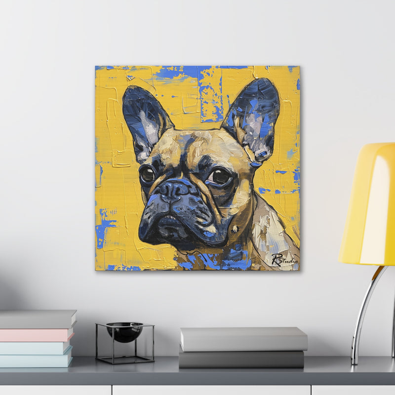 Colorful Art Nouveau French Bulldog Canvas Print - Multicolored Home Decor