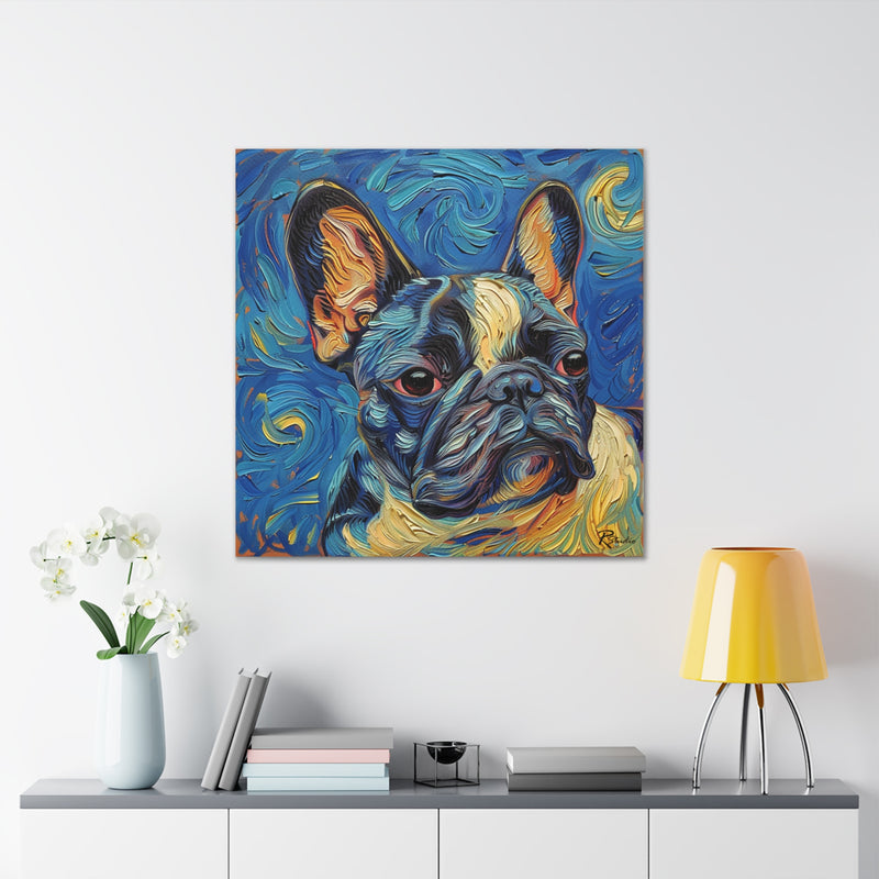 Colorful Fine Art French Bulldog Canvas Print - Multicolored Home Decor