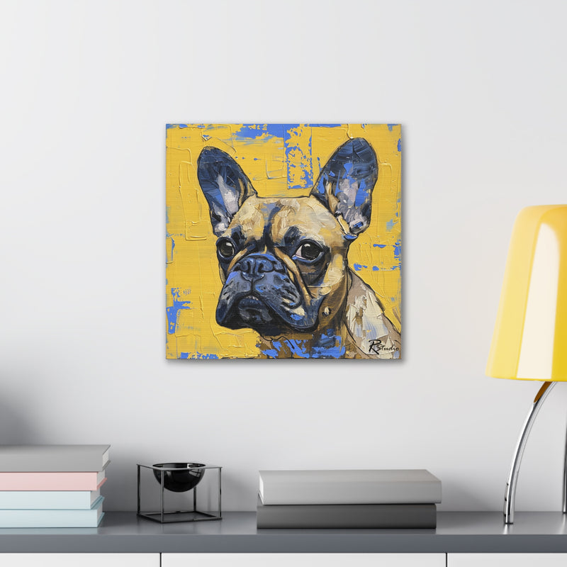 Colorful Art Nouveau French Bulldog Canvas Print - Multicolored Home Decor