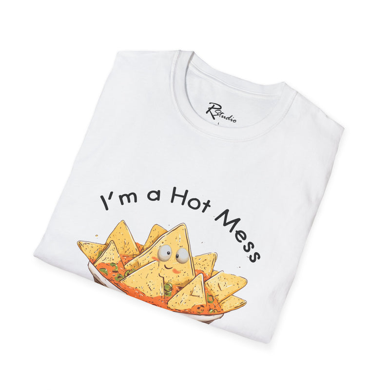 Naughty Nibbles Funny Adult Humor Cartoon Nachos Unisex Soft-Style T-Shirt