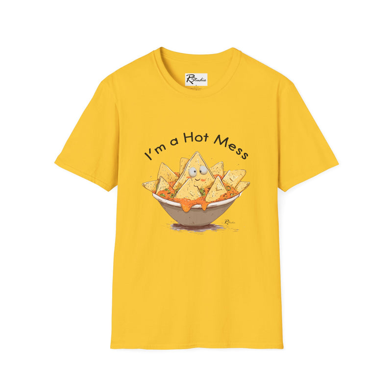 Naughty Nibbles Funny Adult Humor Cartoon Nachos Unisex Soft-Style T-Shirt