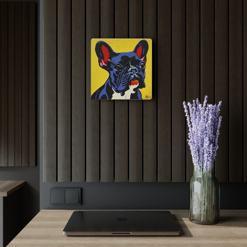 French Bulldog Acrylic Wall Clock - Fine Art Inspired Design