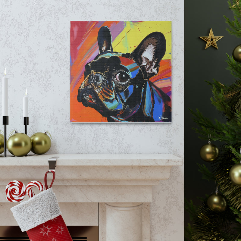 Colorful Pop Art French Bulldog Canvas Print - Multicolored Home Decor