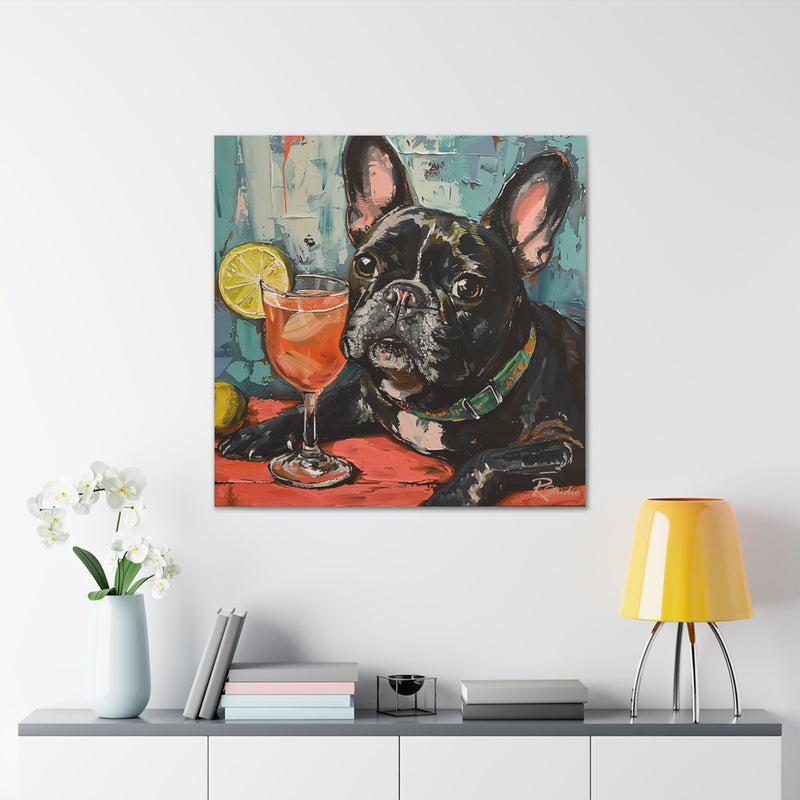 Colorful Fine Art French Bulldog Canvas Print - Multicolored Home Decor