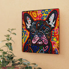 French Bulldog Acrylic Wall Clock - Fine Art Inspired Design