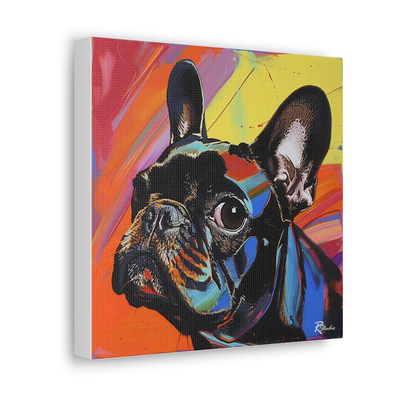 Colorful Pop Art French Bulldog Canvas Print - Multicolored Home Decor