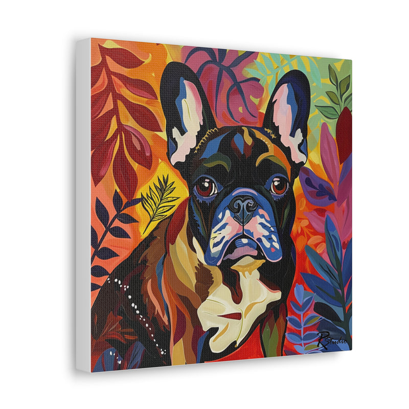 Colorful Fine Art French Bulldog Canvas Print - Multicolored Home Decor