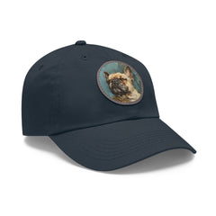 French Bulldog Design Dad Hat - Fine Art Inspired Vegan Leather Patch