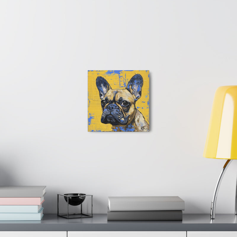 Colorful Art Nouveau French Bulldog Canvas Print - Multicolored Home Decor