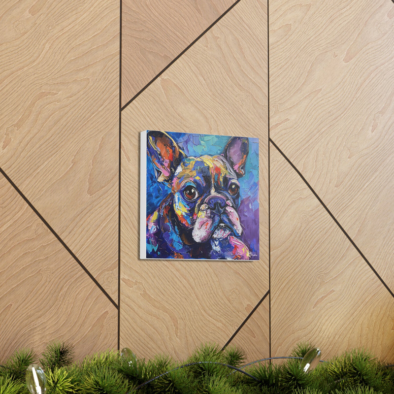 Colorful Fine Art French Bulldog Canvas Print - Multicolored Home Decor