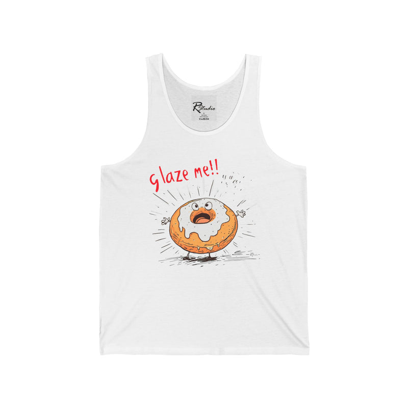 Naughty Nibbles Funny Adult Humor Glazed Donut  Unisex Soft-Style Tank Top