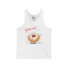 Naughty Nibbles Funny Adult Humor Glazed Donut  Unisex Soft-Style Tank Top