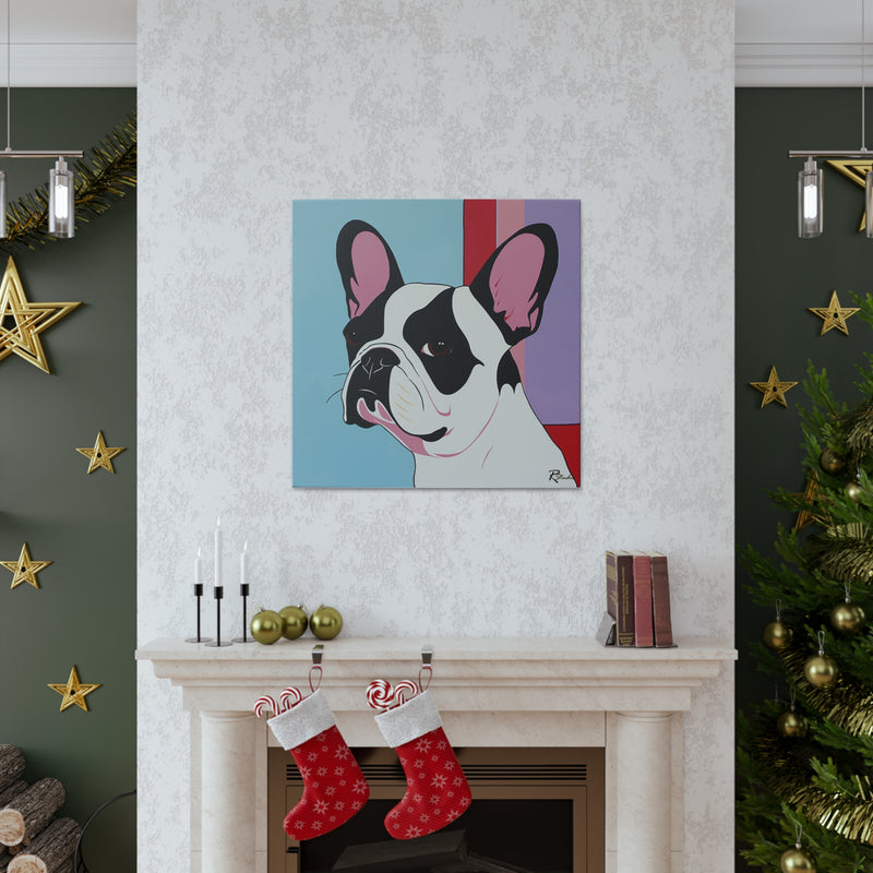 Colorful Fine Art French Bulldog Canvas Print - Multicolored Home Decor