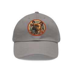 French Bulldog Design Dad Hat - Fine Art Inspired Vegan Leather Patch