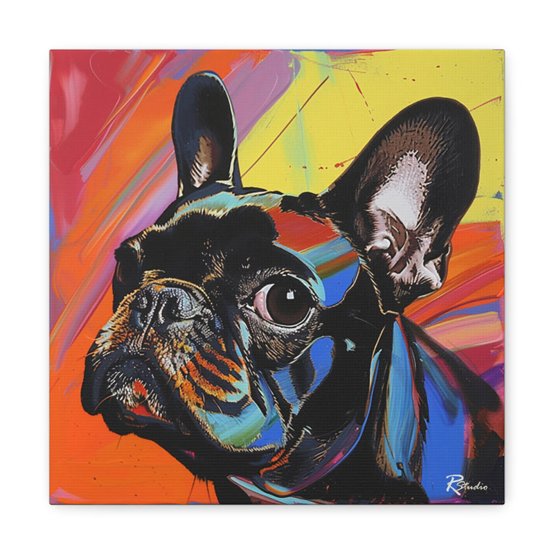 Colorful Pop Art French Bulldog Canvas Print - Multicolored Home Decor