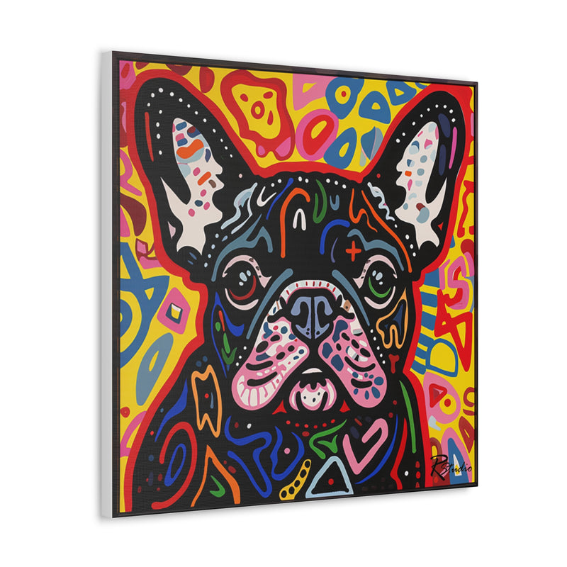 Colorful Modern Pop Art French Bulldog Canvas Print - Multicolored Home Decor